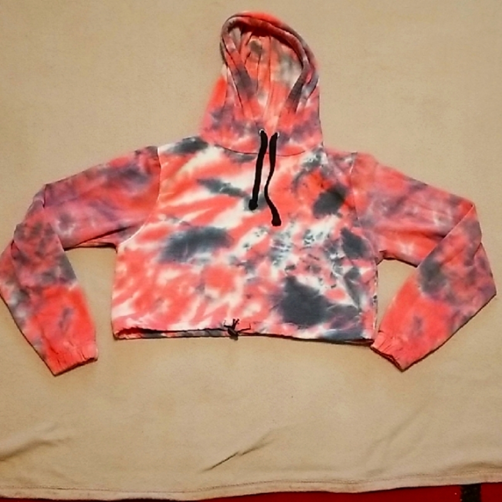 Thrill Pink and Black Tie-Dye Hoodie